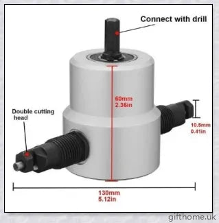 Double-Headed Metal Nibbler - a versatile tool that turns your drill into a powerful cutting machine for effortless metal, plastic, and soft material cutting