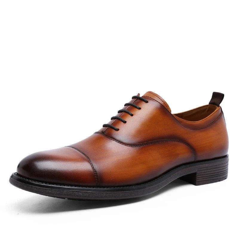 Premium cowhide lace-up shoes with a gradient design, showcasing a modern and sophisticated aesthetic