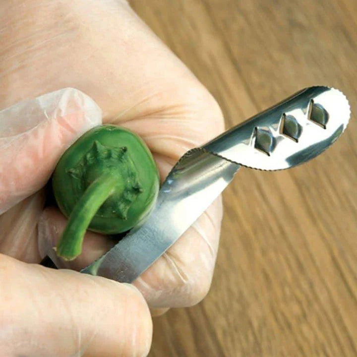 Premium stainless steel chilli pepper corer with ergonomic design for effortless coring and seed removal