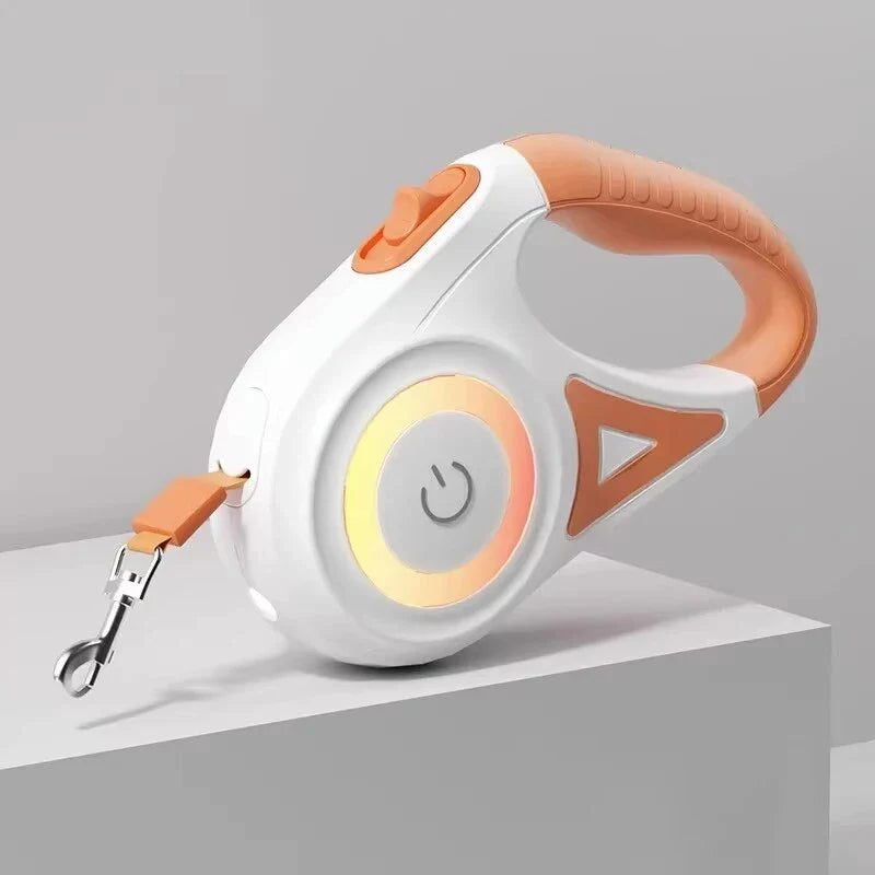 Luminous Retractable Nylon Pet Leash for Dogs and Cats in the UK, featuring adjustable length, one-handed control, and enhanced visibility for safer walks.