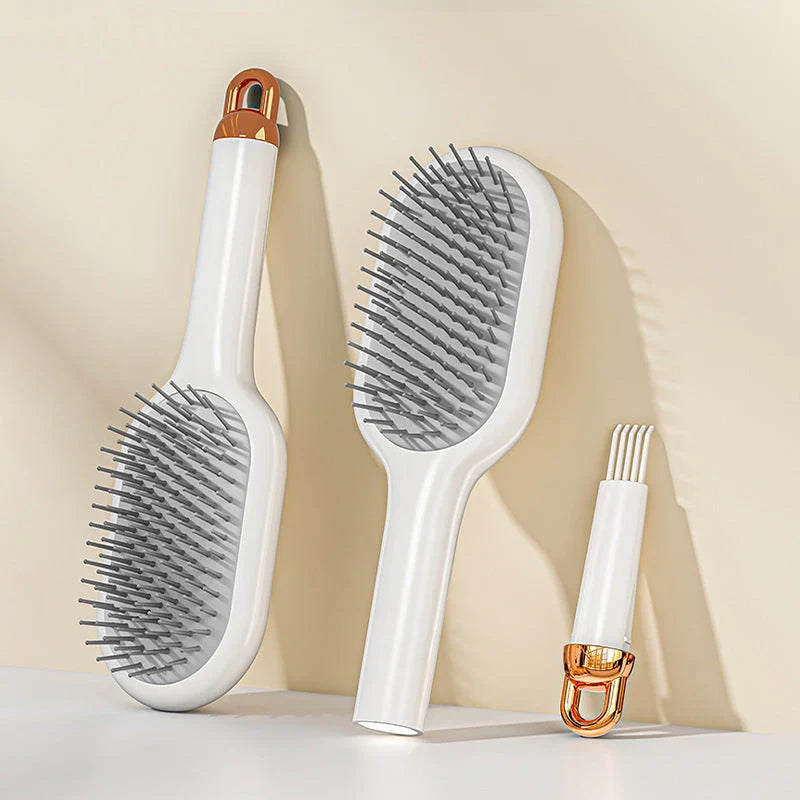 A high-quality hair comb with a flexible air cushion base that gently massages the scalp while detangling and smoothing hair