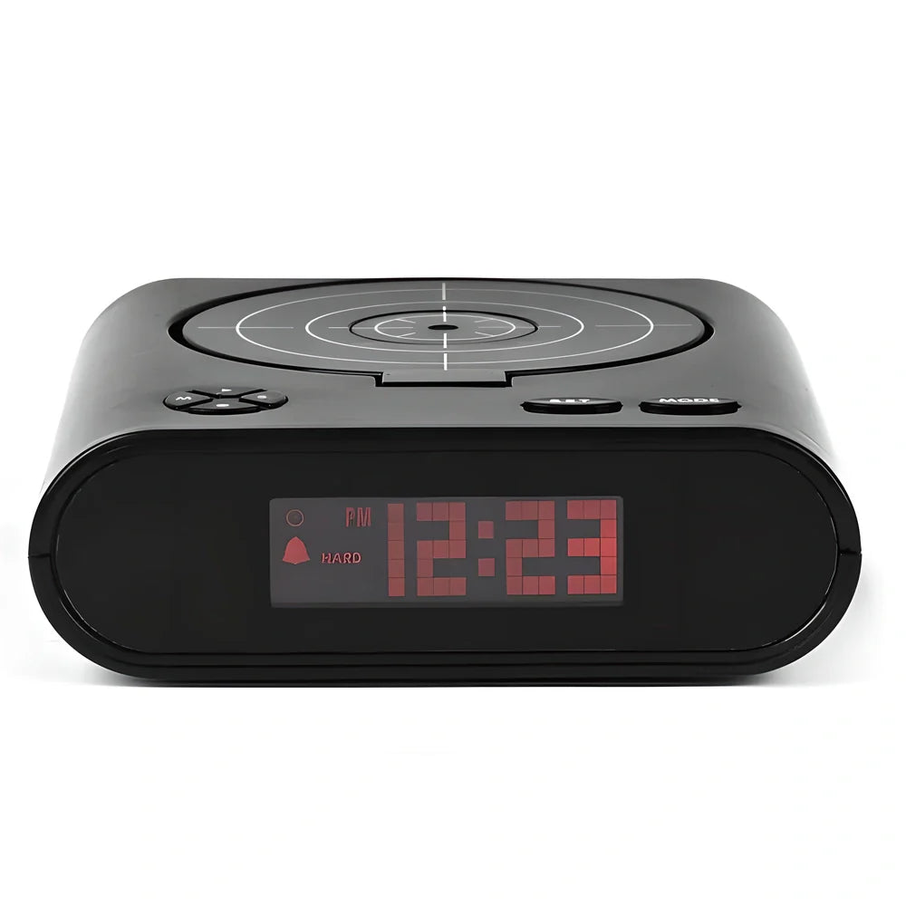 Precision Alarm Clock with Infrared Gun and Pop-Up Target - Wake Up and Start Your Day with Engaging Target Practice