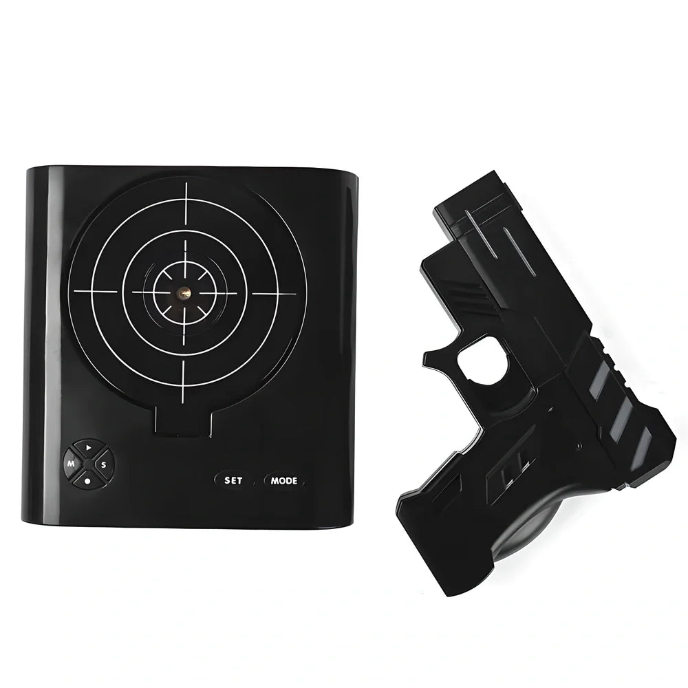 Precision Alarm Clock with Infrared Gun and Pop-Up Target - Wake Up and Start Your Day with Engaging Target Practice
