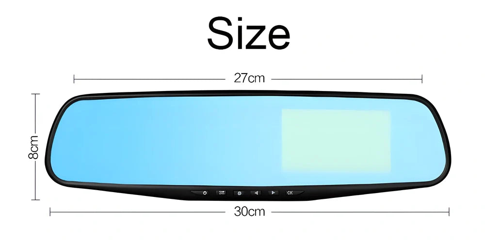 Premium 1080P HD Car Dash Cam with 4.3-Inch Digital Display - Discreet Rear-View Mirror Mount, Wide 170-Degree Viewing Angle, Automatic Collision Detection