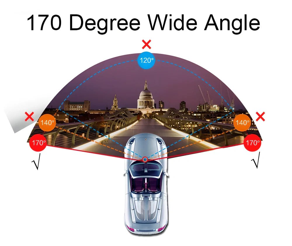 Premium 1080P HD Car Dash Cam with 4.3-Inch Digital Display - Discreet Rear-View Mirror Mount, Wide 170-Degree Viewing Angle, Automatic Collision Detection