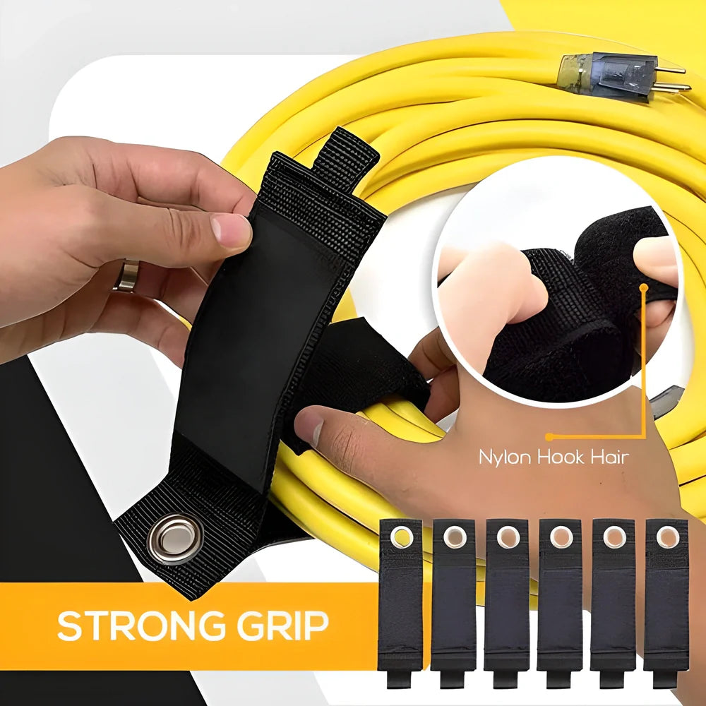 Heavy-Duty Hook & Loop Storage Organiser made of durable ballistic nylon with rust-resistant metal grommets for easy hanging and organisation in the home, garage, or workshop.