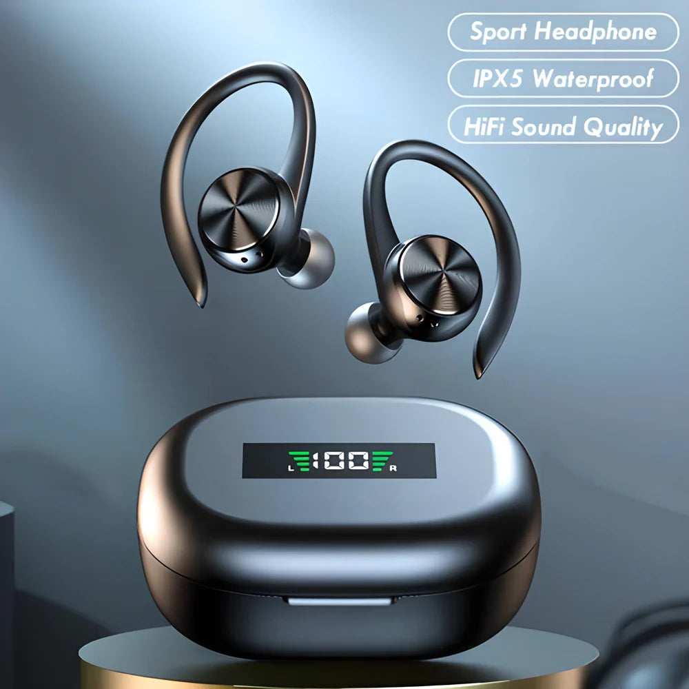 Stylish and durable Bluetooth wireless headphones with deep bass sound and secure-fit design for an immersive audio experience
