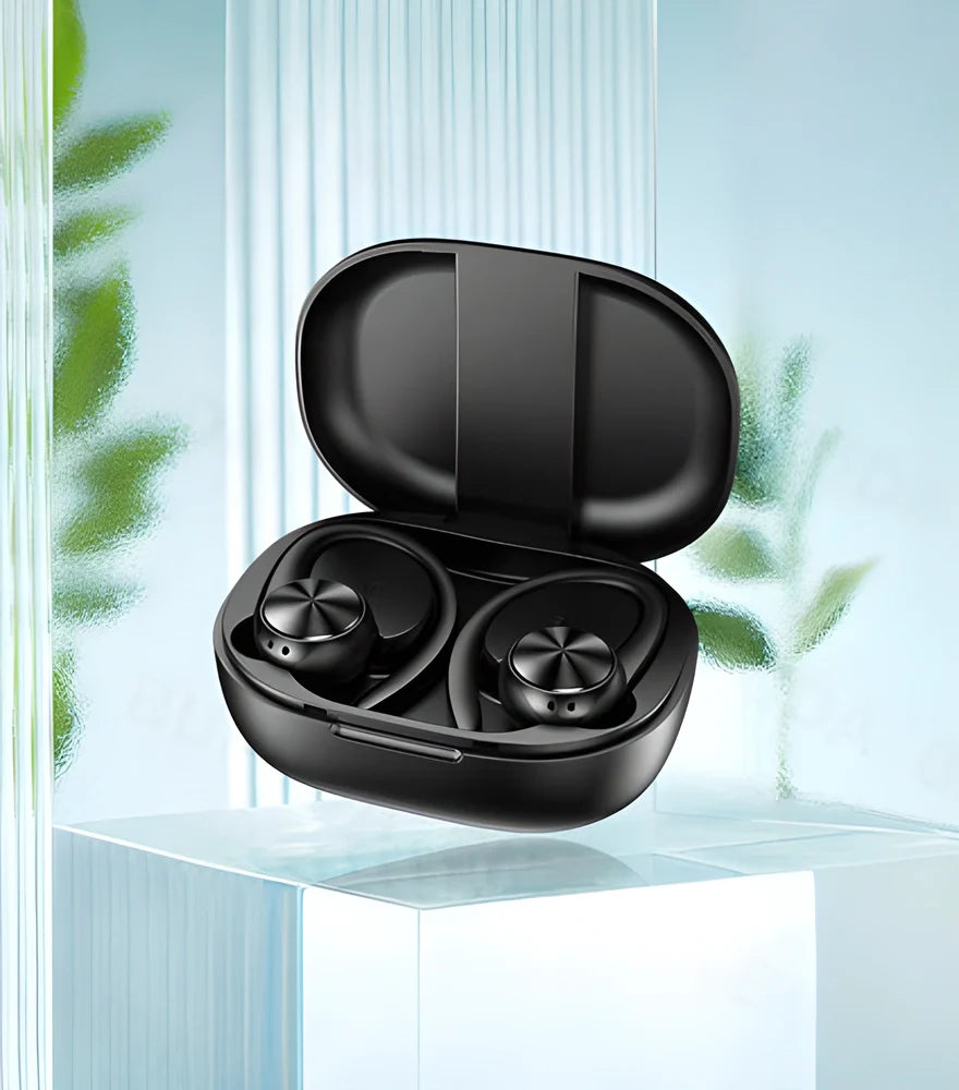 Stylish and durable Bluetooth wireless headphones with deep bass sound and secure-fit design for an immersive audio experience