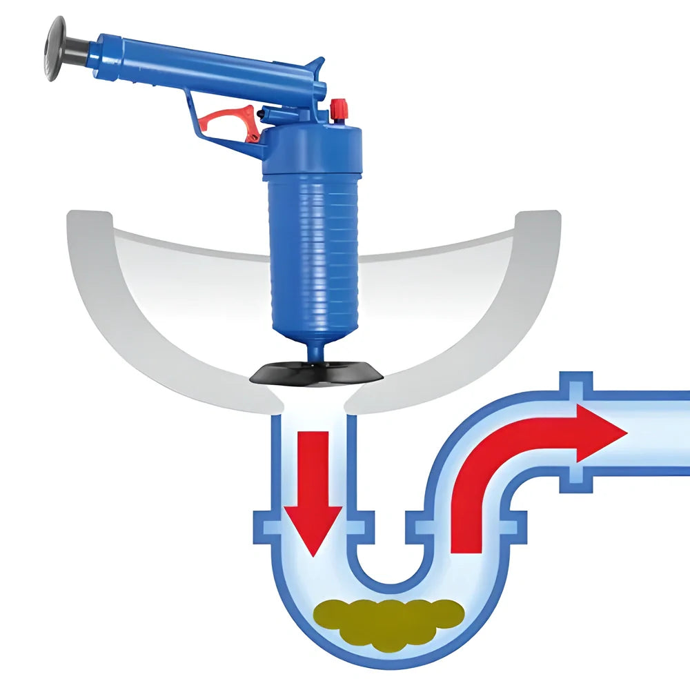 High-Powered Drain Pipe Cleaning Gun with Powerful Blasting Action and Adjustable Suction Settings