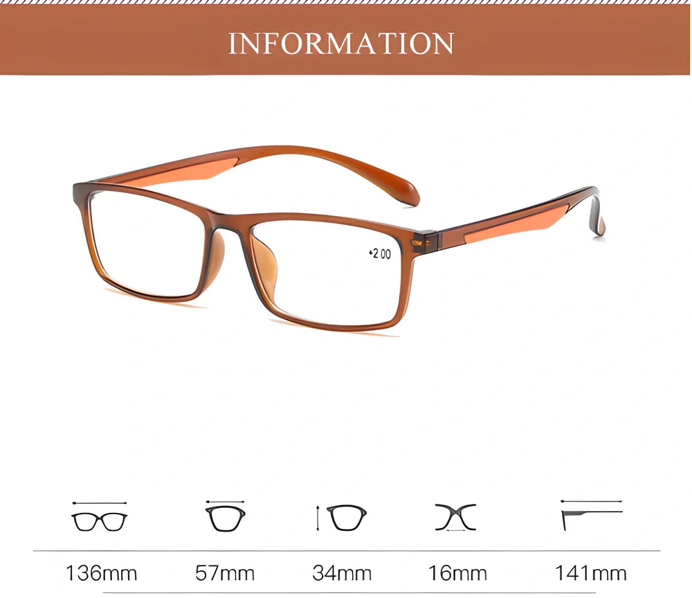 IBOODE™ Retro Ultralight Unisex Prescription Reading Glasses with mirrored lenses and flexible frame