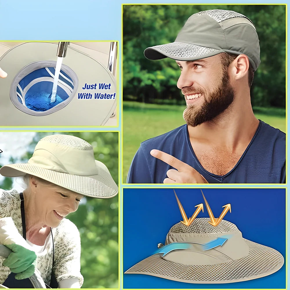 IceHat™ UV Protection Self Cooling Ice Cap - Innovative cooling technology, superior UV protection, and adjustable, breathable design for all-day comfort.