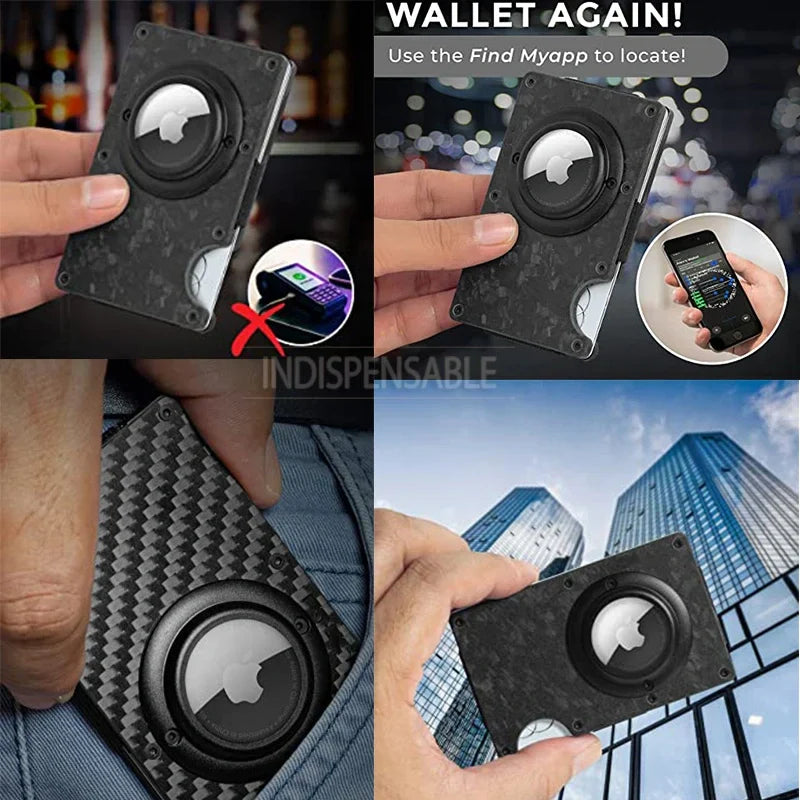 Premium RFID-Blocking Carbon Fibre Wallet with Air-Tag Holder - Sleek and Secure Everyday Carry Accessory