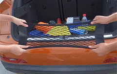 Extended Car Double Net Velcro Organiser Pocket - Versatile car boot storage solution with strong adhesive and double-layer net design