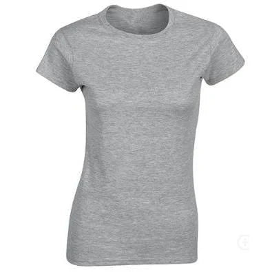 Elegant British cotton short sleeve women's t-shirt in classic solid grey colour