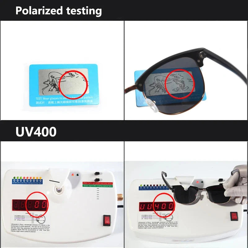 Foldable polarised sunglasses with acetate frames and Polaroid lenses, providing UV protection and glare reduction for driving and outdoor activities.