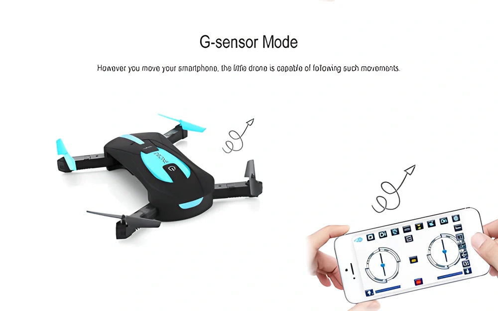 Compact and foldable RC drone with 720p camera, ideal for capturing aerial photos and videos
