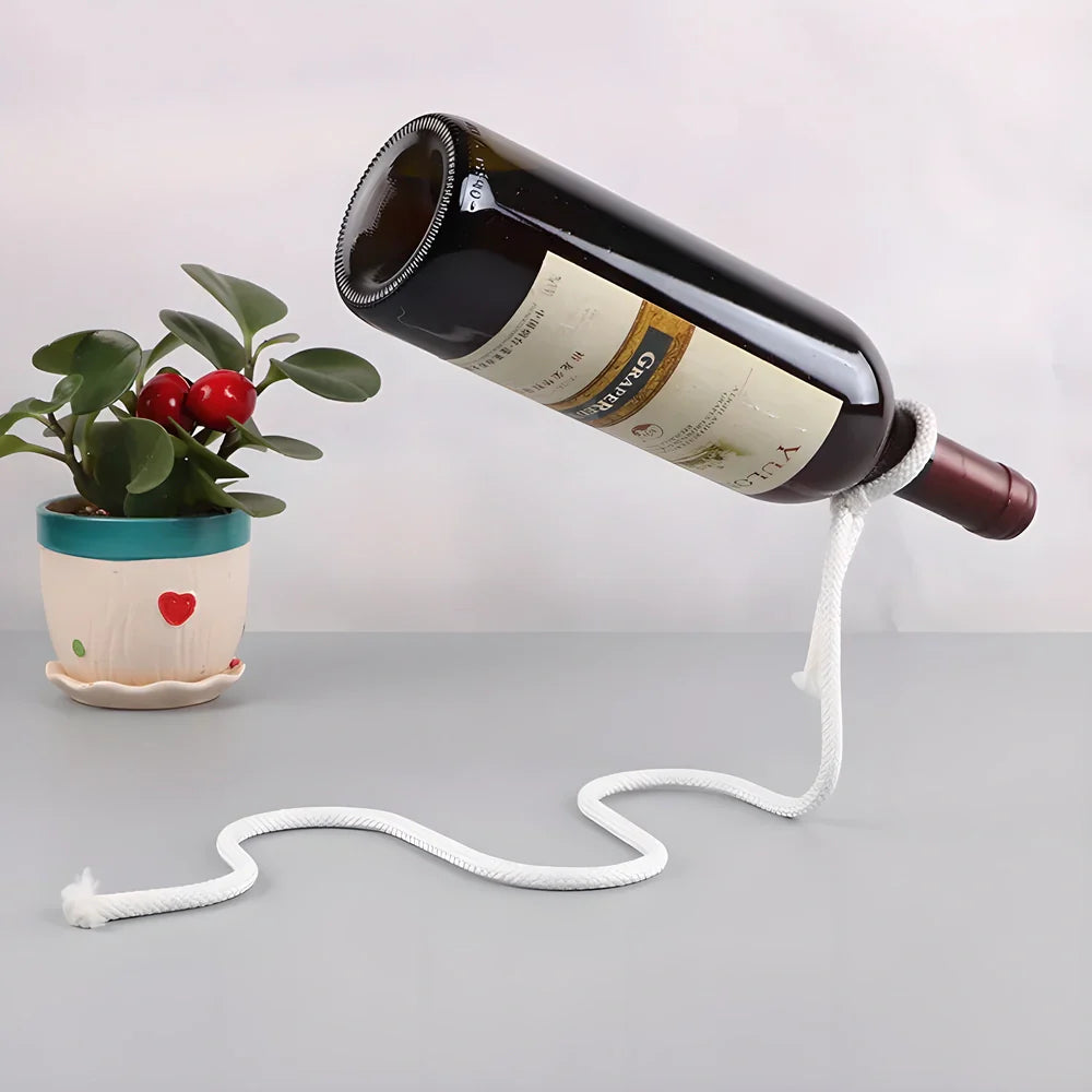 Levitation™ Floating Metal Chain Wine Rack - Elegant wine holder that appears to defy gravity