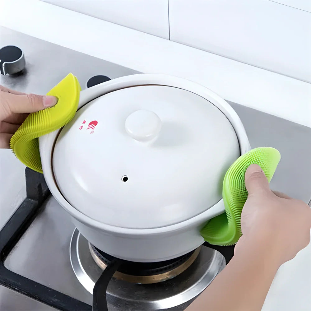 Premium Silicone Sponge Scrubber Set with thick, soft bristles for effective and scratch-free cleaning