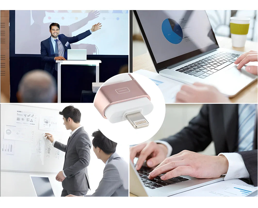 3-in-1 mobile-friendly USB memory stick in various colours and capacities, compatible with Android, Windows, and iOS devices