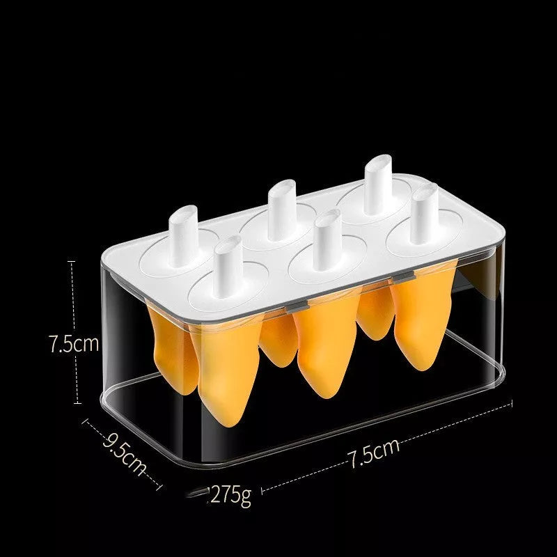 Summer Homemade Ice Cream Popsicle Box Silicone Cube Mold in green or yellow