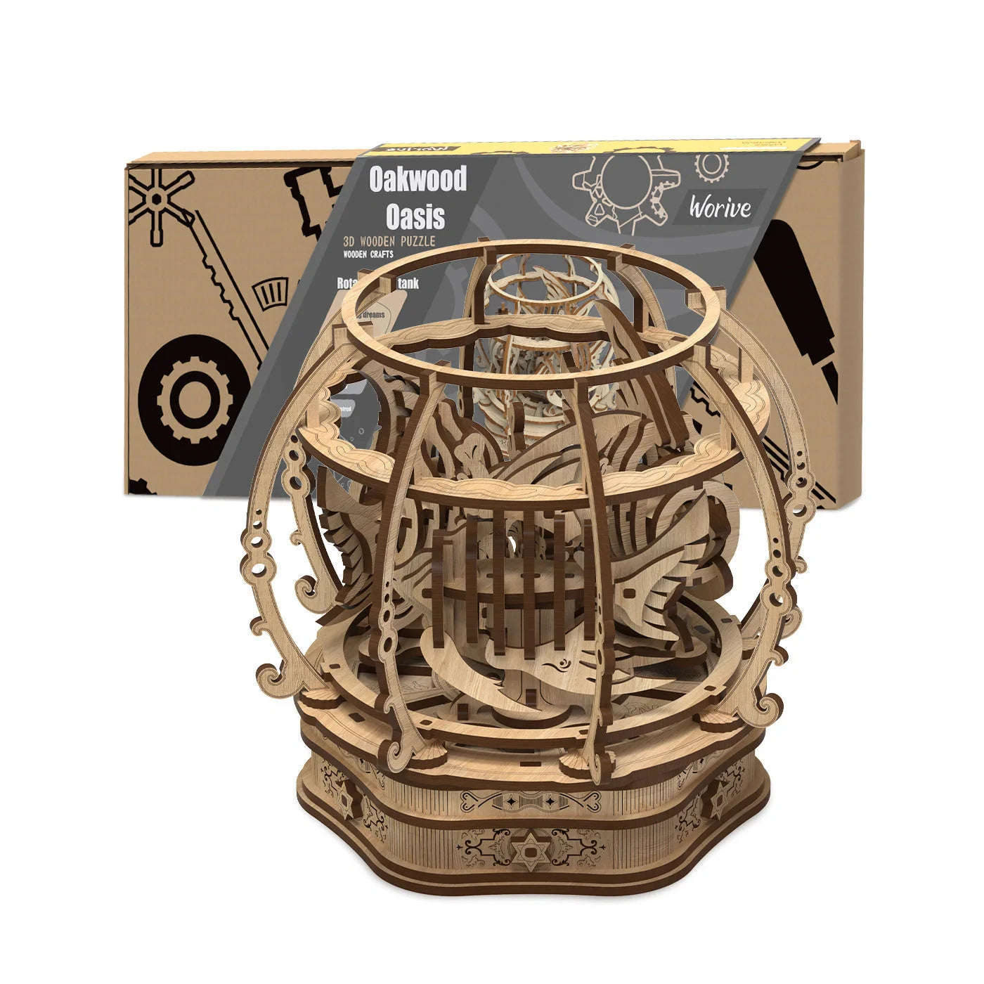 Fashion Simple Oak Oasis Shape Puzzle Toys - Educational wooden puzzle for children
