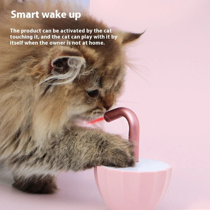 Interactive cat laser toy with bubble tea cup design and USB charging
