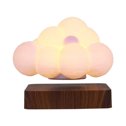 Magnetic Levitation Cloud Lamp with 3D-printed design floating above base