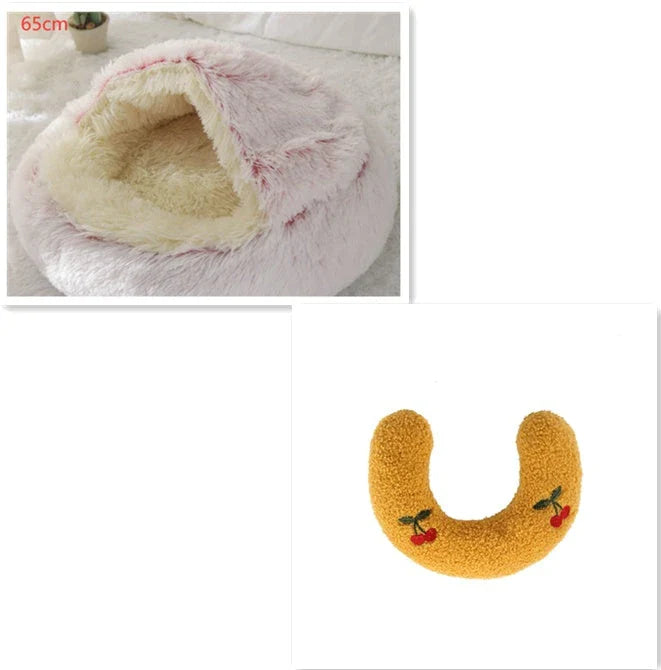 Cozy and comfortable 2-in-1 pet bed for cats and dogs, featuring plush, warm, and soft materials