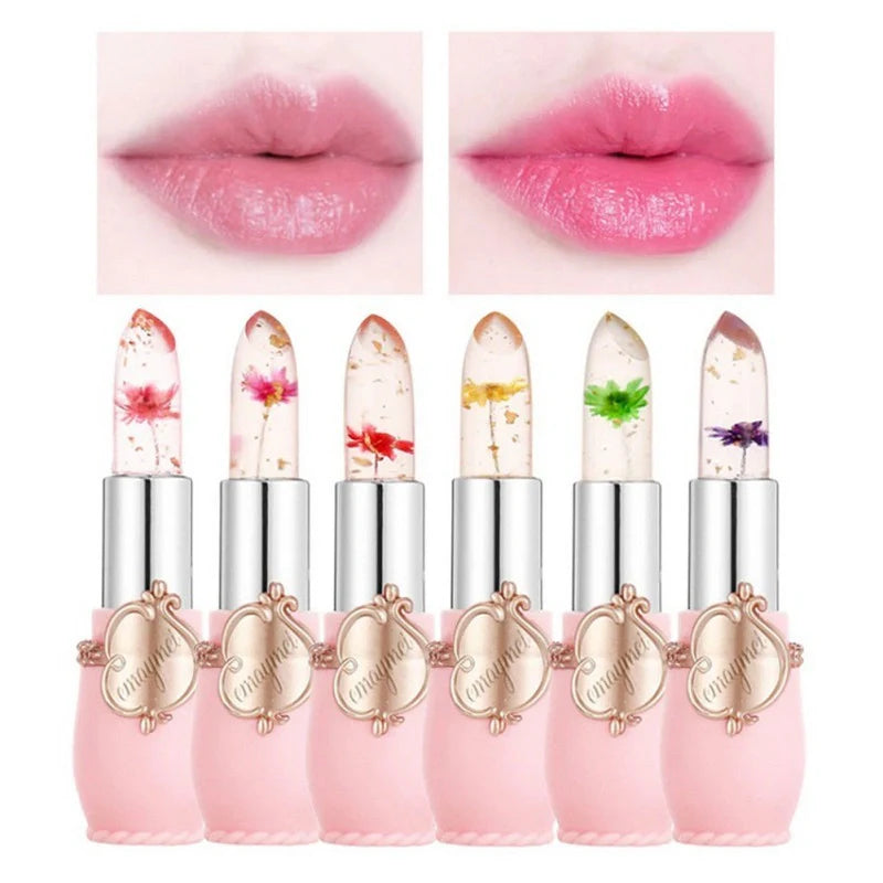 Jelly Flower Lipstick Set with 6 colour-changing lip glosses