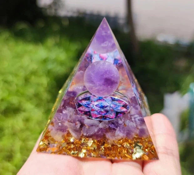 Handcrafted Natural Crystal Pyramid Energy Tower ornament for home decor