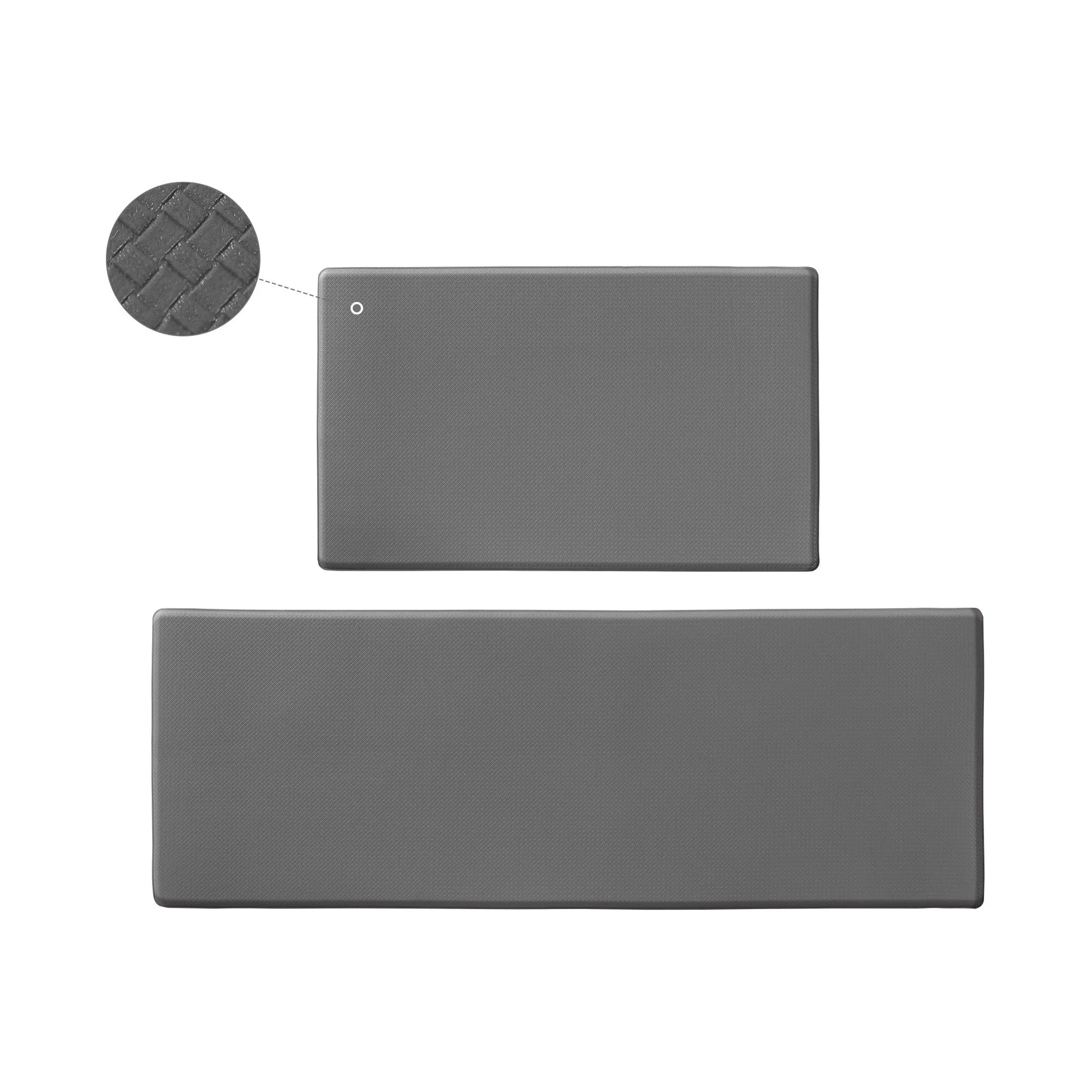 Non-slip waterproof kitchen floor mat set in grey, 44x13x13cm