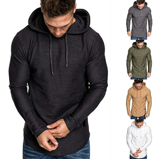 Men's slim-fit cotton blend hoodie in various colours