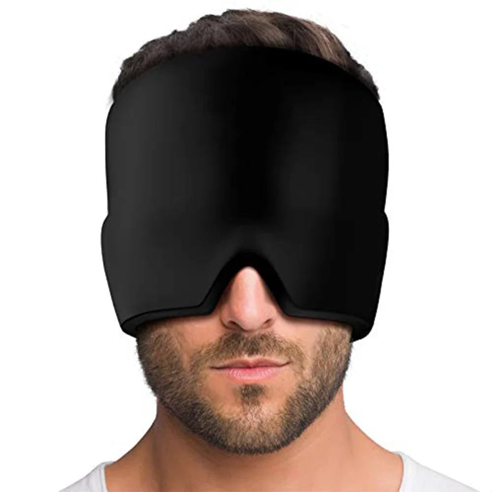 Soothing Ice Therapy Eye Mask for Headache and Migraine Relief, Flexible Gel Material, Adjustable Strap