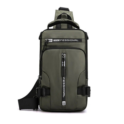 Versatile crossbody bag with multiple pockets and compartments, made of durable nylon for the modern, on-the-go gentleman