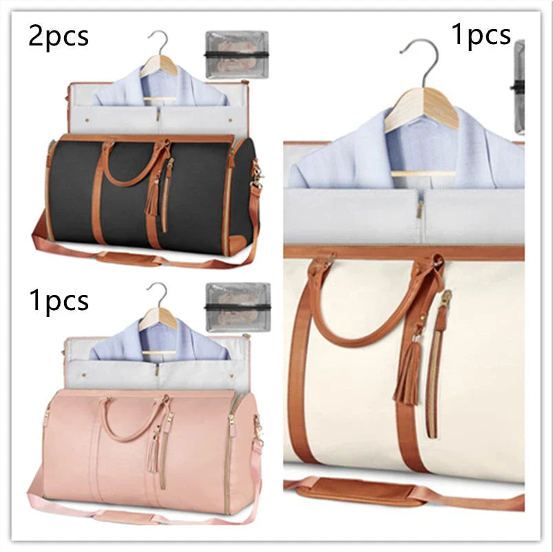 Versatile travel duffel bag for women with waterproof and foldable design, available in various color options