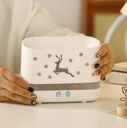 Cozy Flame LED Humidifier with realistic flame effect and silent cool mist diffusion for a relaxing, atmospheric experience