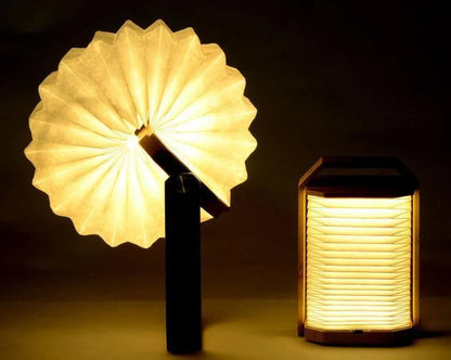Nordic style wooden hand lamp with USB rechargeable feature, extendable up to 30 cm