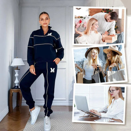 Women's 2-Piece Lounge Set with Hoodless Pullover Sweatshirt and Baggy Fashion Sweatpants in Assorted Colours