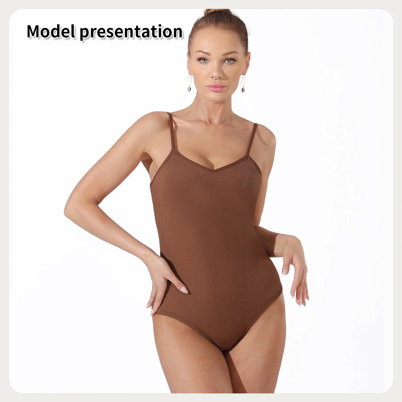 Elegant solid colour women's bodysuit, sleek and stylish design for any occasion.