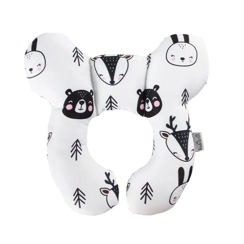 U-shaped baby head support pillow in pure cotton for car safety seats