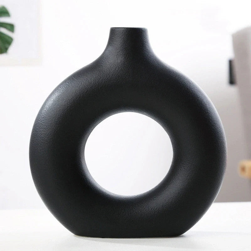 Elegant frosted porcelain biscuit vase for modern flower arranging