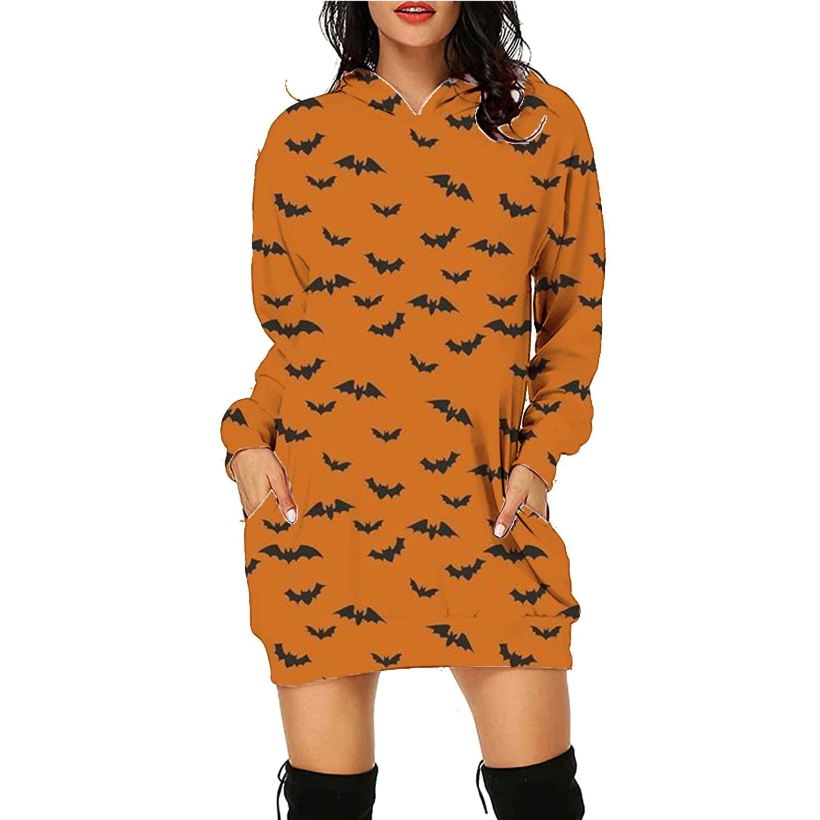 A cozy, stylish Halloween hoodie with a unique spooktacular print, roomy pockets, and soft polyester fabric