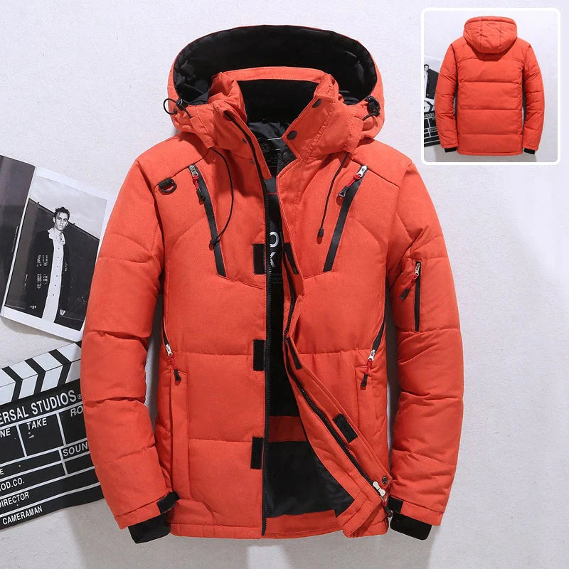 A cosy, hooded windbreaker jacket in a variety of classic colours, designed for outdoor adventures in the United Kingdom.