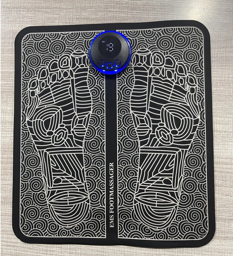 Premium EMS foot massager with 6 massage modes, 9 intensity levels, and USB charging for soothing foot relief