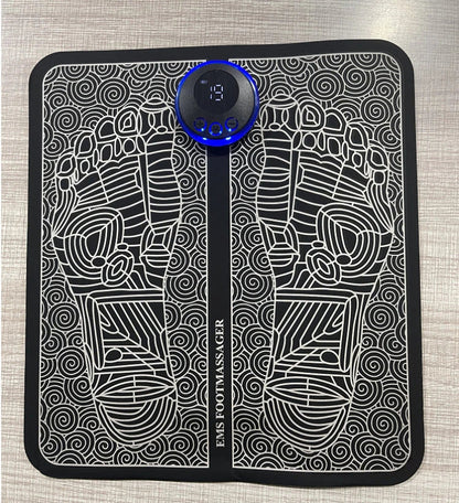 Premium EMS foot massager with 6 massage modes, 9 intensity levels, and USB charging for soothing foot relief