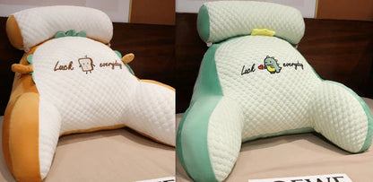 Plush lumbar cushion with ergonomic design for comfortable back and neck support on sofa, chair, and bed