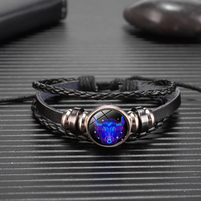 Zodiac Constellation Bracelet with Braided Design for Men, Women, and Kids in Various Colors