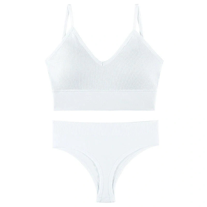 Wireless French triangle cup bra set for small chest push-up in various colours