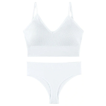Wireless French triangle cup bra set for small chest push-up in various colours