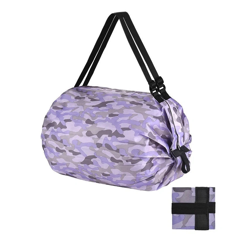 Large capacity foldable nylon shopping bag in various colors